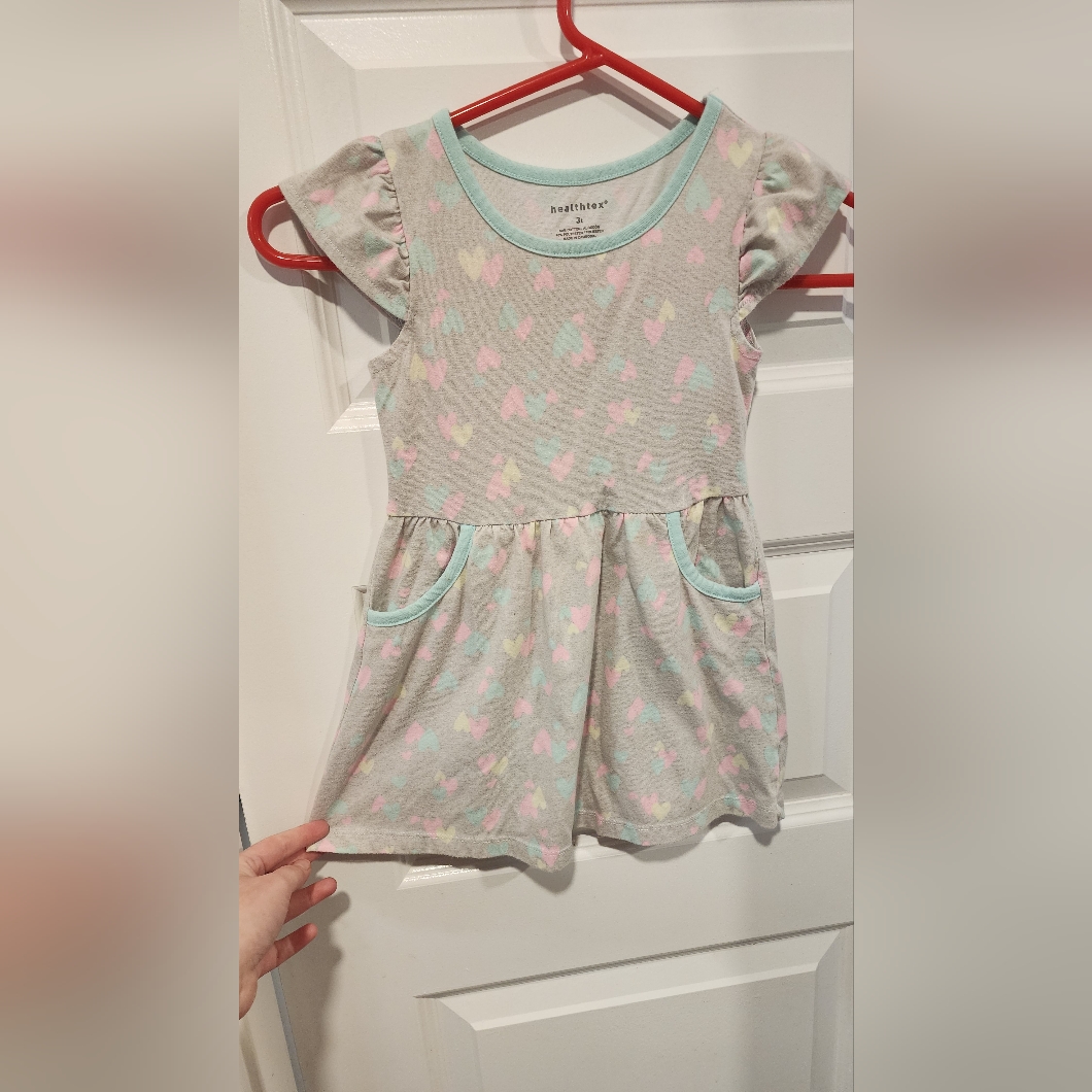 Healthtex Gray And Pink Heart Romper Size 3t